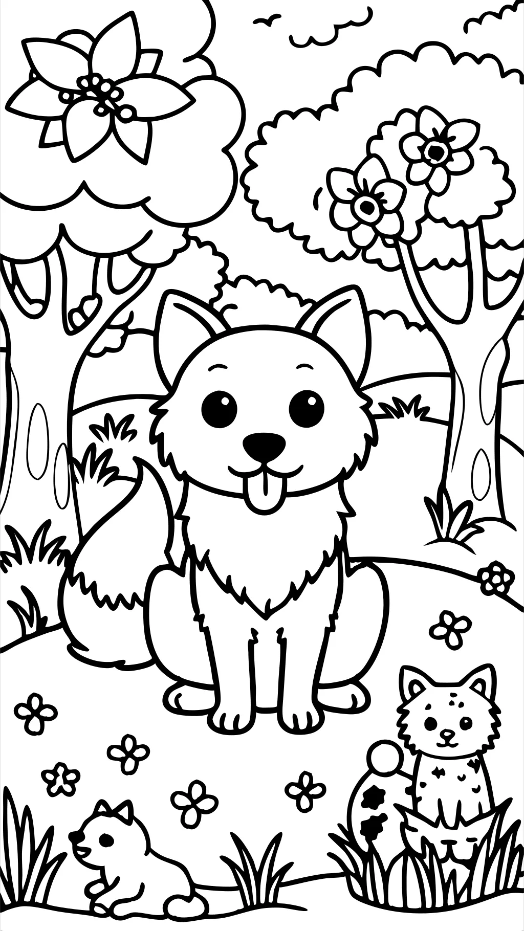 coloriages de chiens mignons